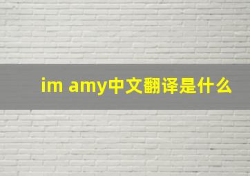 im amy中文翻译是什么